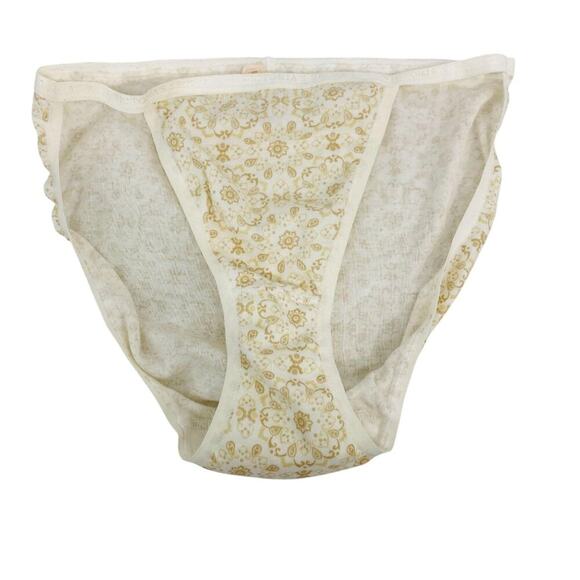 Victoria Secret Cotton String Bikini White Tan Womens Large 2009 - Picture 5 of 6